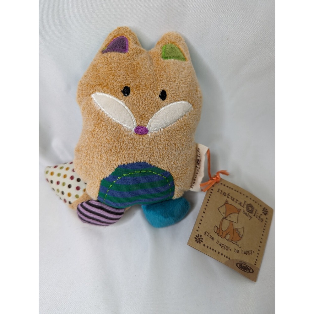 Mary Meyer Natural Life Fox Plush Rattle 6.5 Inch Stuffed Animal Toy